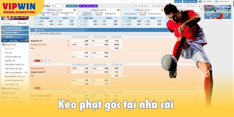 Kèo cược phạt góc siêu hấp dẫn chỉ có tại nhà cái VIPWIN